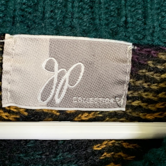 JP Collection- Button up Brown/Green/Black Sweater - Picture 2 of 3